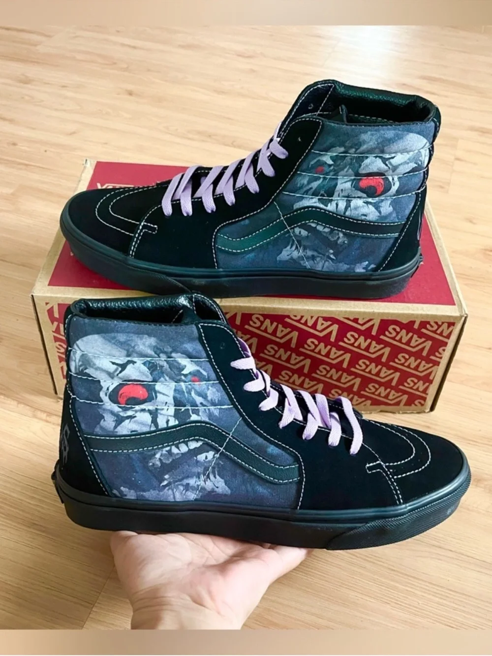 Vans SK8-Hi Midnight Shift Black Skull' Women 12.0 US Mens 10.5 US